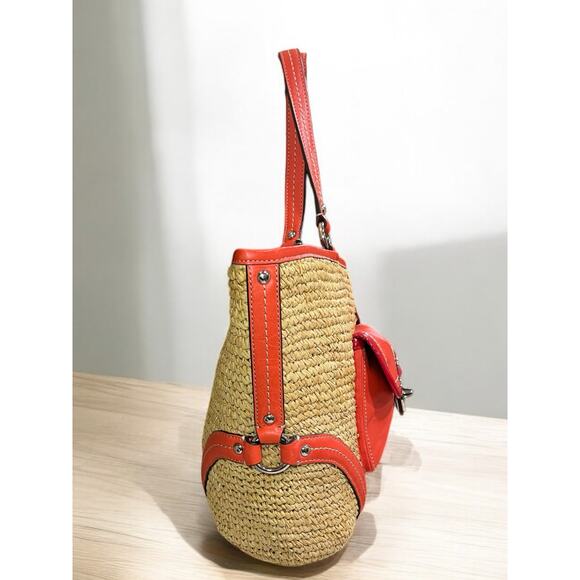 Coach 22904 Straw Pocket Tote Bag & Large Wristlet - Picture 3 of 16